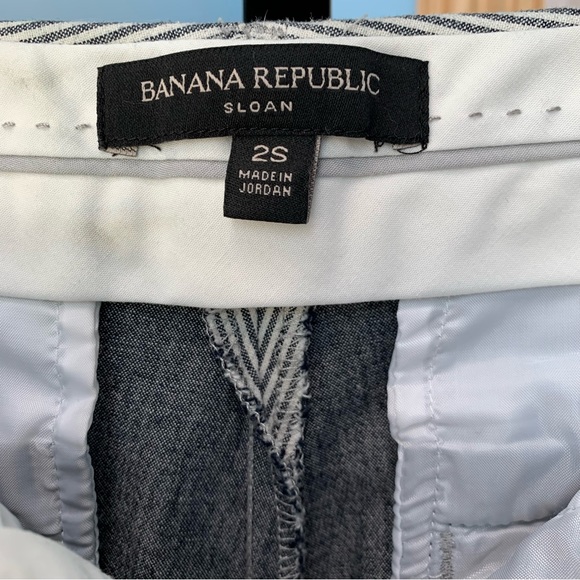 Banana Republic Sloan Grey Striped Pants Short Length - Picture 5 of 7